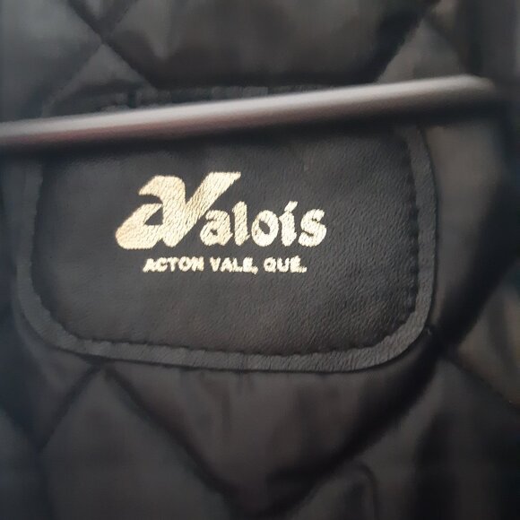 Men's Black Leather Coat - Valois Acton Vale QC - Rare Vintage - Picture 4 of 12